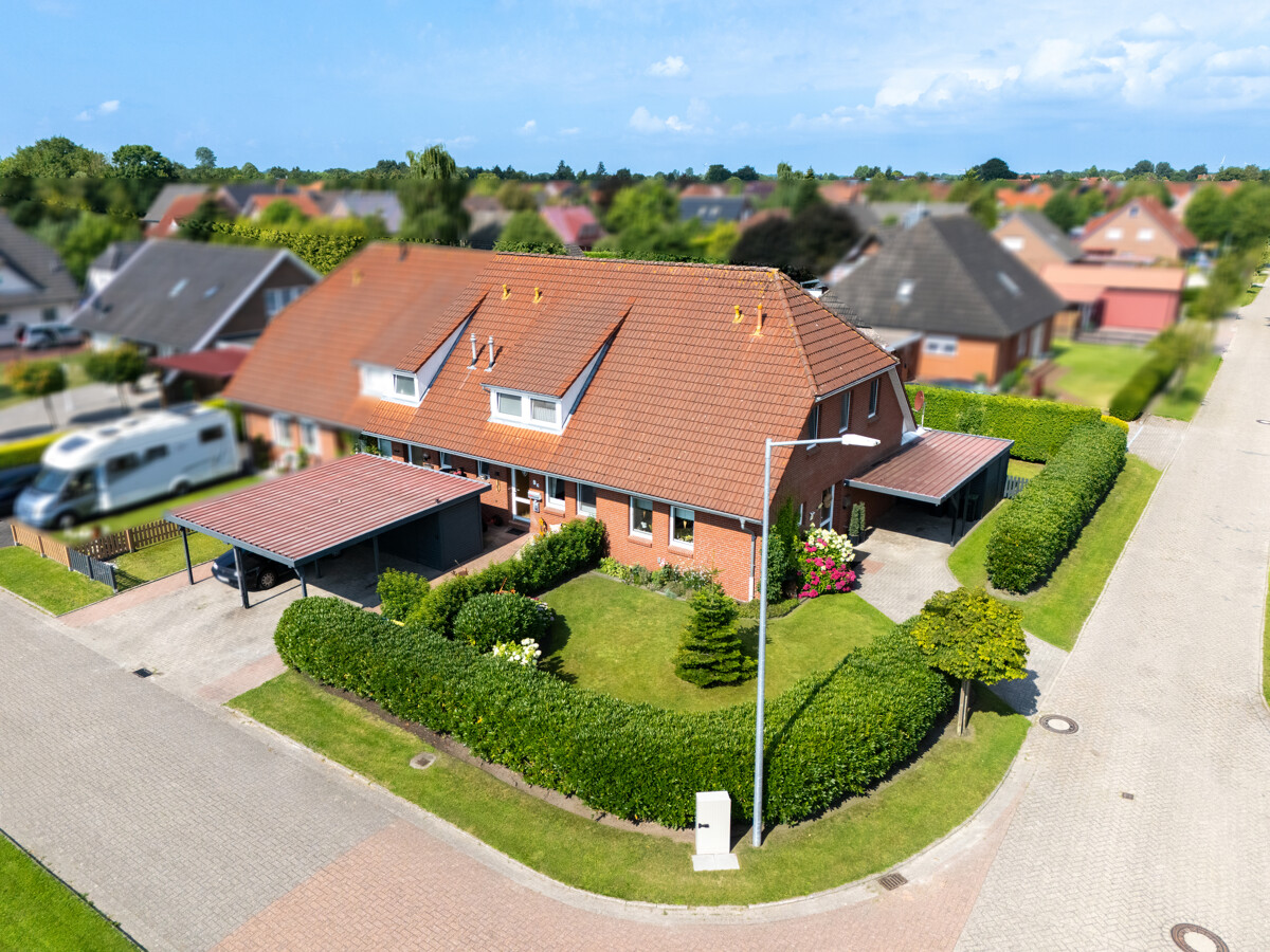 Blick auf das Reihenhaus