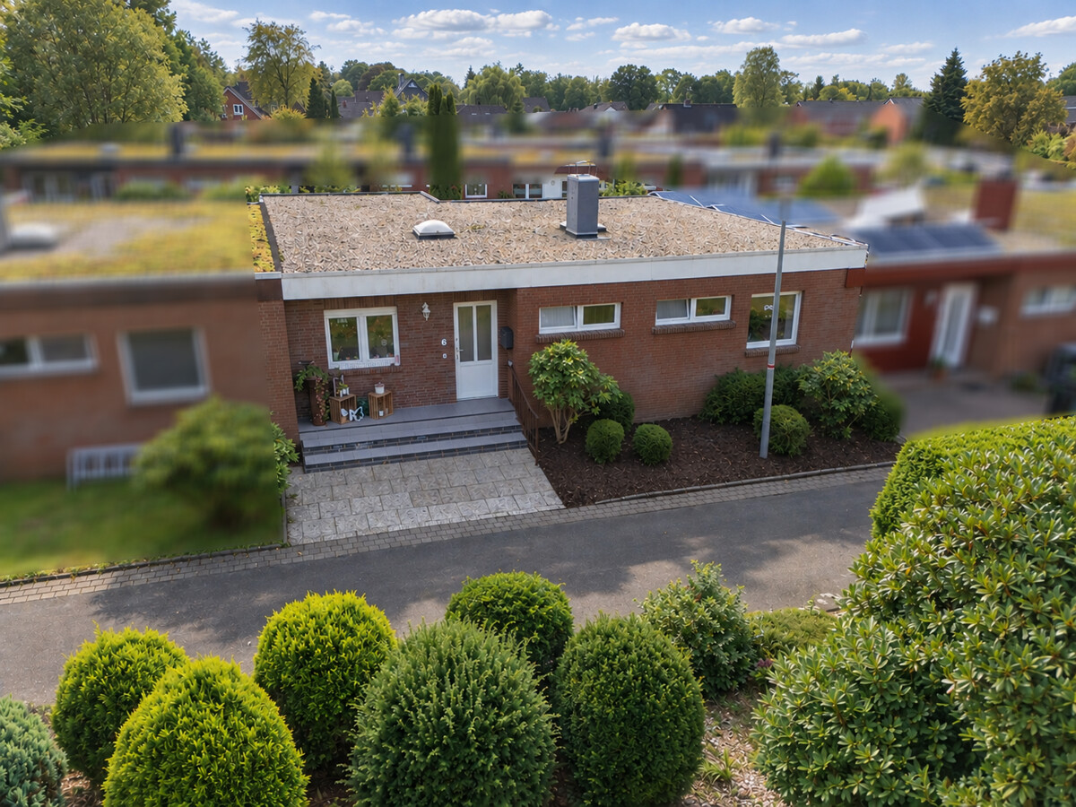Blick auf das Reihenmittelhaus