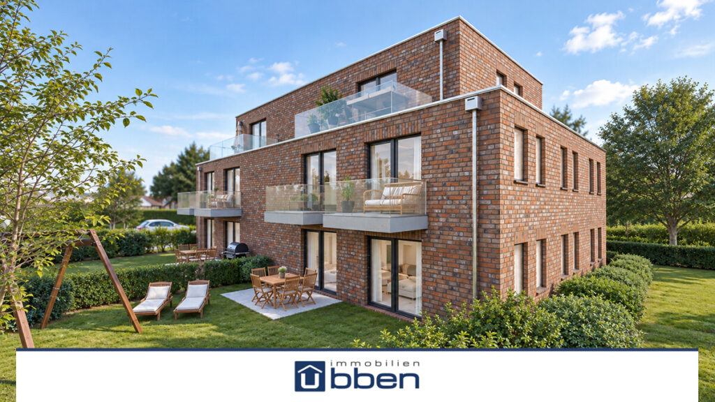 Modernes Backsteinhaus mit Garten